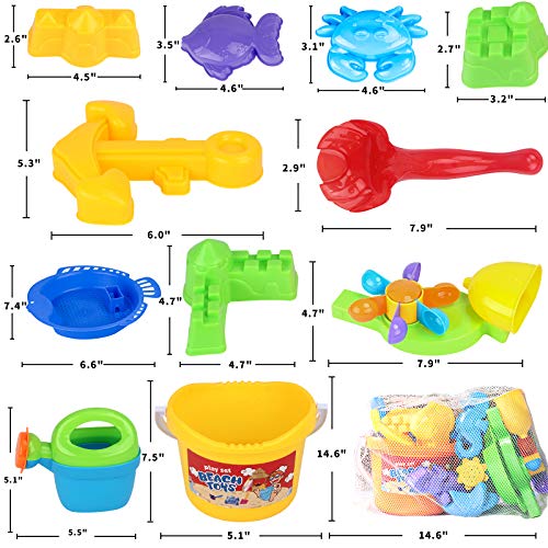 image for Scientoy Beach Toys, 19 Pcs Sand Toys Set, Summer Outdoor Sandbox Toys