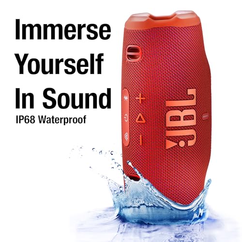 Image of JBL Charge 6 Portable Bluetooth Speaker (Red) | IP68 Waterproof, DustProof, and DropProof, Outdoor Wireless Audio |28Hrs Playtime + Travel Case Bundle