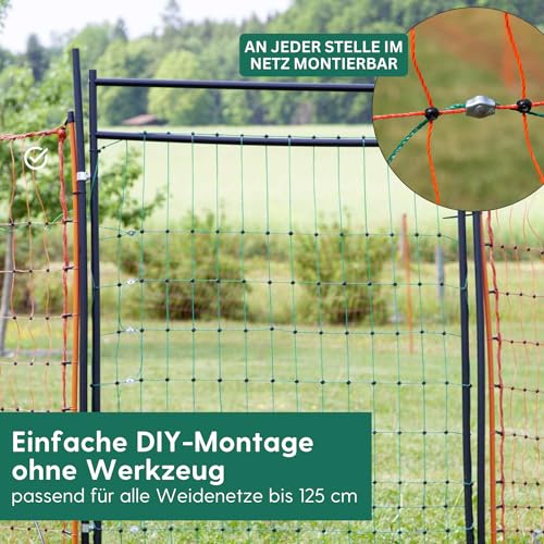 Agrarzone Tür für Weidezaunnetz bis 125 cm - Öffnungsbreite 86 cm - elektrifizierbares Weidetor – Durchgang für Weidezaun Netze