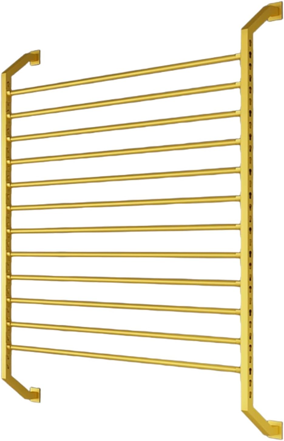 YVYKFZD Multi-Use Wall Mount Fabric Roll Storage Rack, Fabric Display Rack with 12 Adjustable Hanging Rod, Heavy Duty Steel Organizer Holder, Save Space, for Car Window Film, Wallpaper(Gold,H160cm/62.