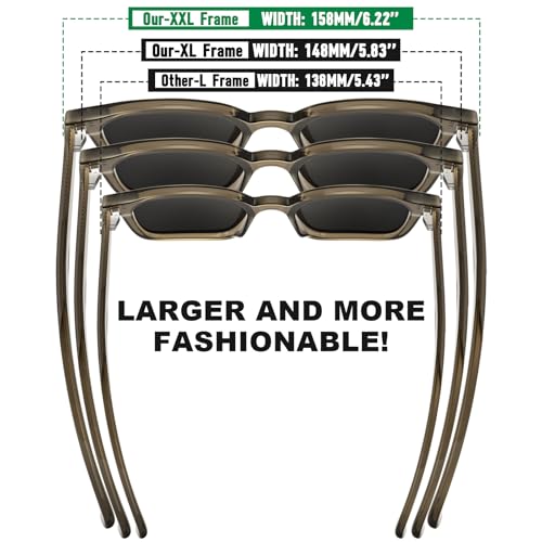 Image of SKYOAK Premium 158MM Large Polarized Sunglasses for Men Women, 2 Pack XXL TR Frame Trendy Sun Glasses Outdoor with UV400