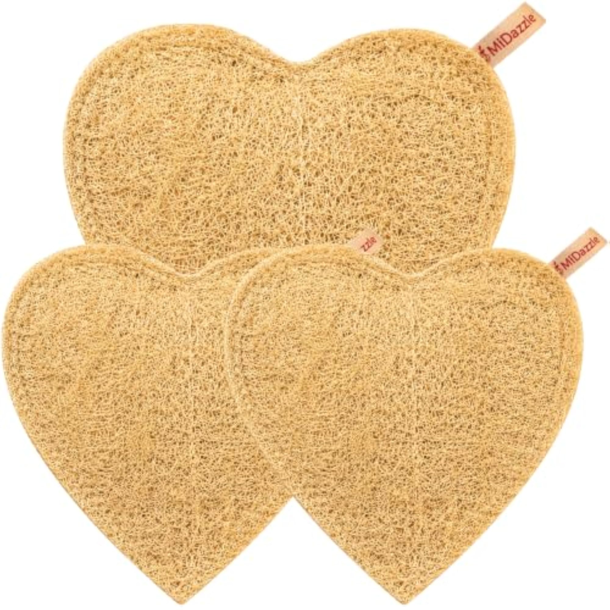 Midazzle 100% Natural Body Scrubber Loofah, Pack of 3