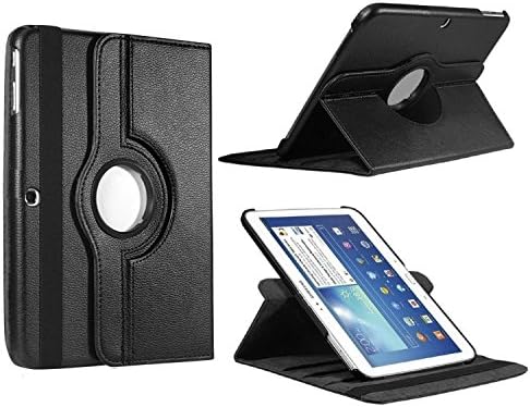 Samsung Tab 4 10.1 Case,Flying Horse 360 Degrees Rotating Stand PU Leather Case for Samsung Galaxy Tab 4 10.1 T530 Auto Sleep/Wake Tablet (Black)
