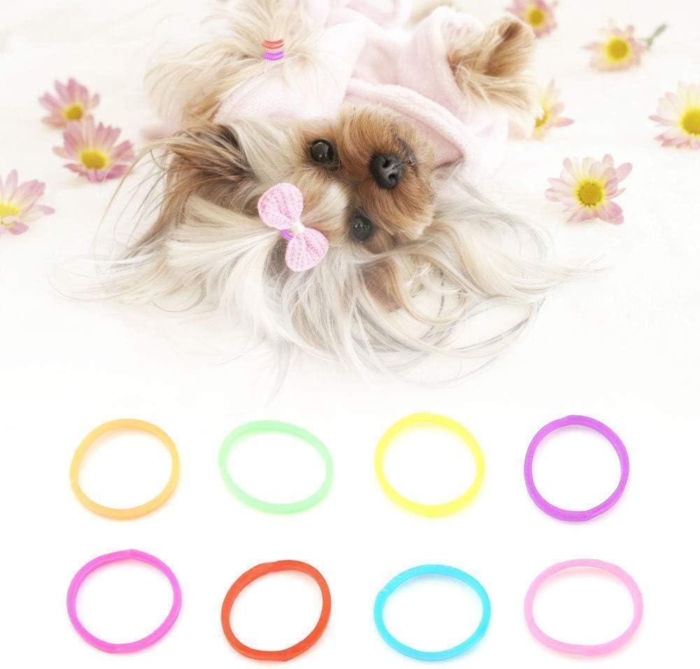 Cyrank 10 Packs of Elastic Bands for Dogs, Hair Ties for Dogs, Wool Bands for Dogs with Mini DIY Elastic Bands, Colourful Beauty Accessories for Dogs 10