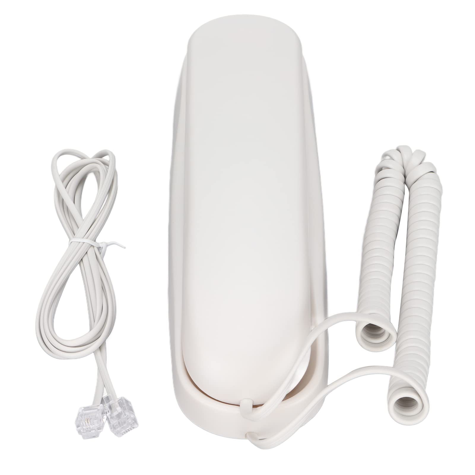 TrueCartWall Mountable Phone, Mute Function Space Saving Mini Wall Telephone Pause Function FSK DTMF Dual System Function ABS for Home for School-image-34