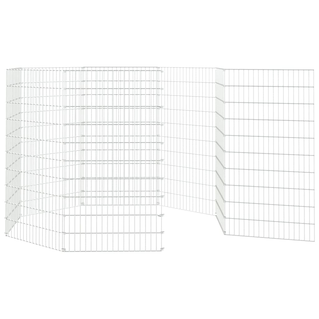 INLIFE Kaninchenkäfig 8 Paneele 54x100 cm Verzinktes Eisen,5,9 KG,171582
