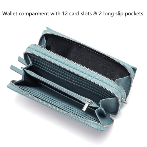 Image of Lanyani RFID Crossbody Wallet Wristlet Purse with Phone Pocket For Women Vegan Leather