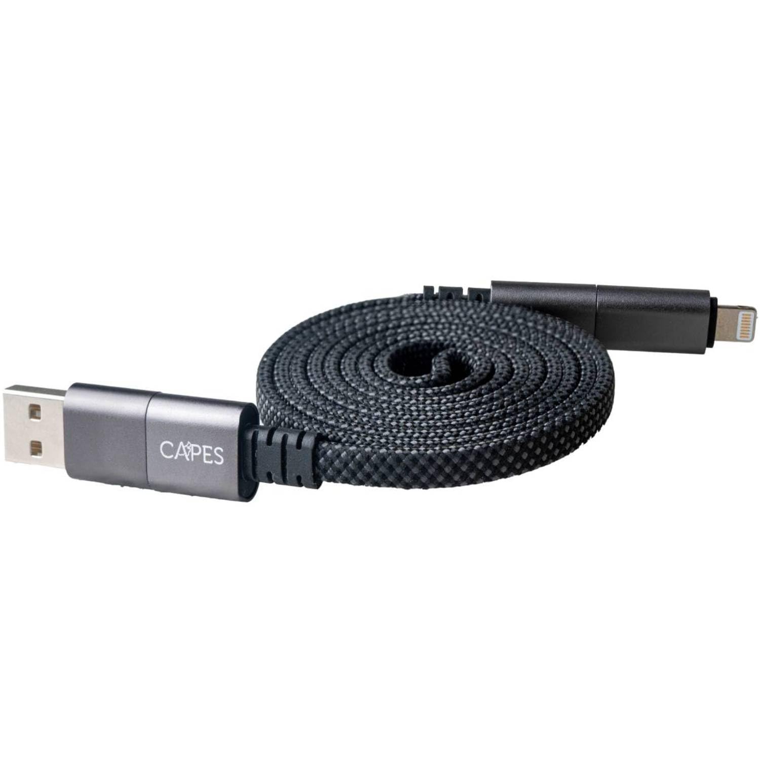 Capes MagLock 4-in-1 Fast Charging Cable 240W PD, Magnetic Flat Braided 1m Cable with E-Marker Chip, Lightn-ing to C/USB, C to C & USB to C, fast data transfer, tangle-free, for Phones and Laptops.-image-20