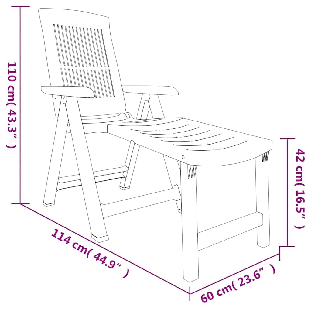 Leżak do opalania, antracyt, tworzywo sztuczne, składany, leżak relaksacyjny, regulowane oparcie, leżak na basen, leżak plażowy na taras, balkon, kemping, urlop