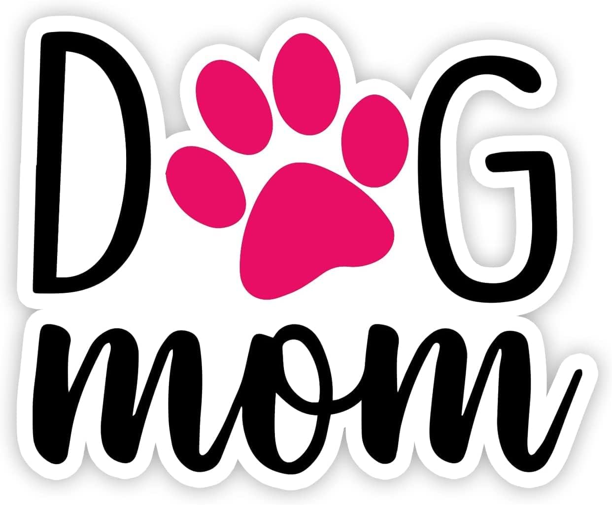 Biznet- Dog Mom Pink Paw Vinyl Sticker | Bumper Stickers for Cars, Vinyl Decals for Laptop, Water Bottle, Cool Stickers Decals | 6 Inch| BNP-318
