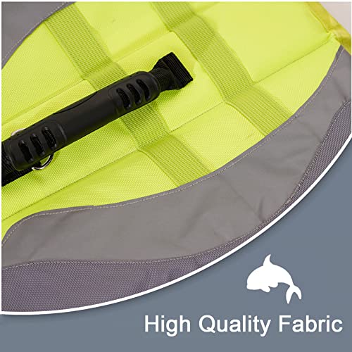 Dog Life Jacket Rescue Handle Adjustable Dog Life Vest For （Pug,Bulldog,Poodle,Bull Terrier,Labrador） Floatation Vests For Dogs (X-Large, Green) #TOP5