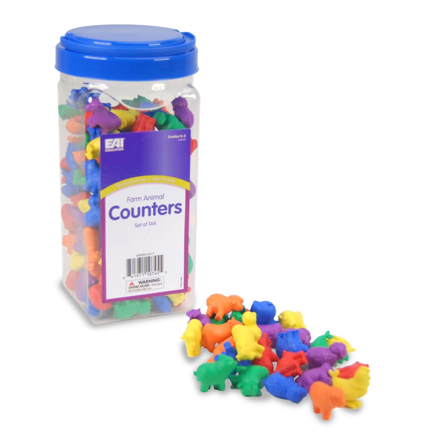 EAI Education Farm Animal Counters - Set of 144 in a jar