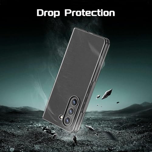 Image of TechTrendz Anti Slip Protective Leather Back Cover with Electroplated Frame Compatible for Samsung Galaxy Z Fold 6 5G - (Black)