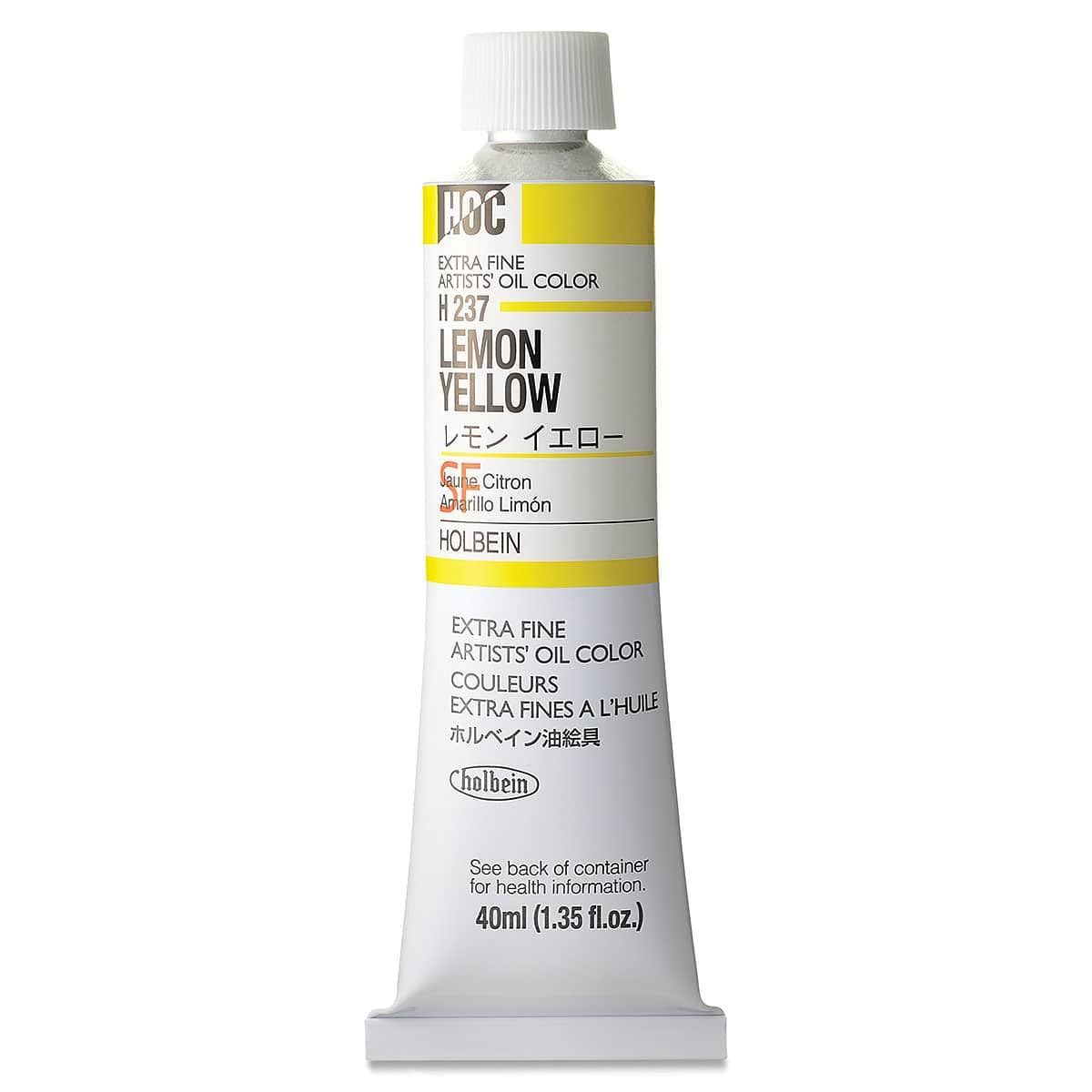 Couleur à l'huile Holbein Jaune Citron de qualité supérieure qui illumine vos toiles d'art