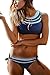 Cupshe Fashion Women's Back Crisscross Tank Removable Padding Bikini Set Beach Swimwear Navy (S)