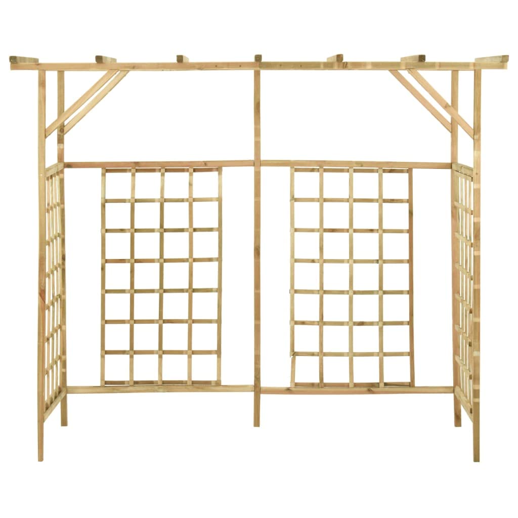 vidaXL Pergola de Jardin pour Poubelles Triples Support pour Roses Plantes Grimpantes Patio Terrasse Extérieur Bois de Pin Imprégné