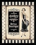 Toile encadrée avec boîte américaine Paris Dress Boutique Poloson Kimberly – Country French French Vertical Art Print Paris Fashion Shopping Boutique Sign Vintage Count Fl 22_X_18_in
