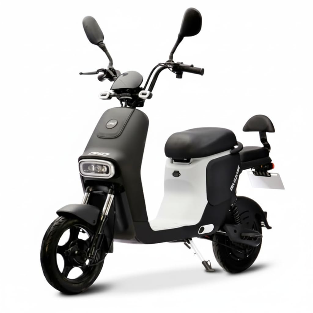EOX OKO Electric Scooter for Adults | Removable Lithium Battery | 40-50 km Long-Range Ride | Lightweight Non-RTO E-Scooter in Black & Grey