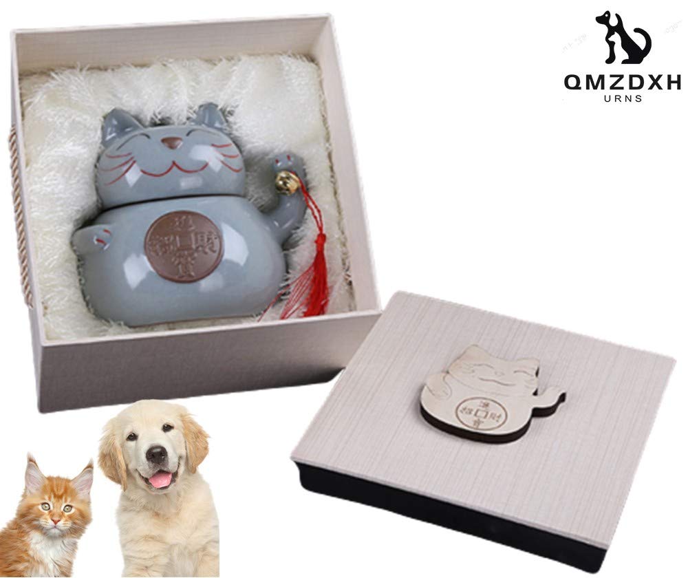 QMZDXH Precious Memory Pet Urn for Dog Ashes Or Cat Cremains, Hand Carved Series Urns for Pets Up to 150lbs, Handmade for Your Best Friend