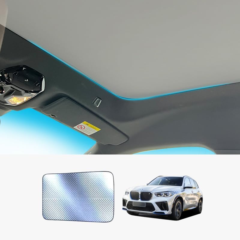 Foldable Sunroof Sunshade Compatible for BMW iX 2022-Present i20 xDrive40 xDrive50 M60, Adsorption Insulation Accessories Sun Shade for BMW iX, UV Reflection Suede Fabric Sunshade Roof (Beige)