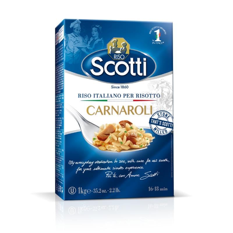 Riso Scotti Carnaroli Risotto Reis (10x 1kg) – Perfektes Al Dente, 100% italienischer Reis