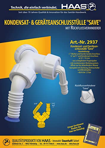 Otto Haas 2937 Kondensat, weiß, Geräteanschluß 1, 3/4 auf 1 und 3/8