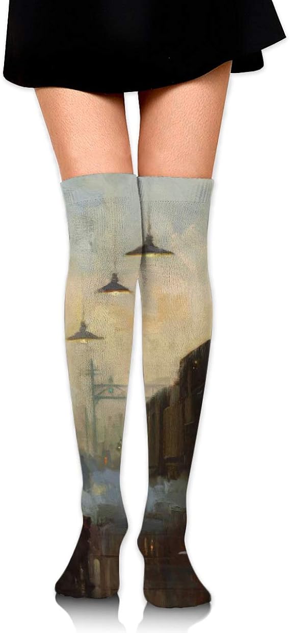 Amazon Co Jp 電車と男 芸術 ハイソックス ロングソックス オーバーニーソックス サイハイソックス ボーダー ハイソックス ニーハイ ソックス 膝上 美脚着圧 防寒 通学通勤 靴下 レディース 65 Cm ファッション