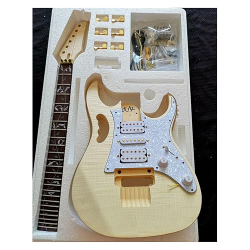 Unfinished Guitar Body Double Rocker Electric Guitar Production Kit Tiger Maple Basswood Solid Wood Body(A14)