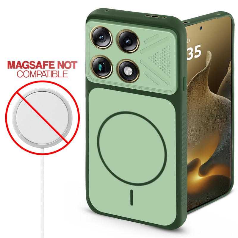 Image of Mr. Case Back Cover for Motorola Signature | Ring Design Protective Case with Camera Cut Protection | Anti Slip Grip | Shockproof Mobile Cover - Green