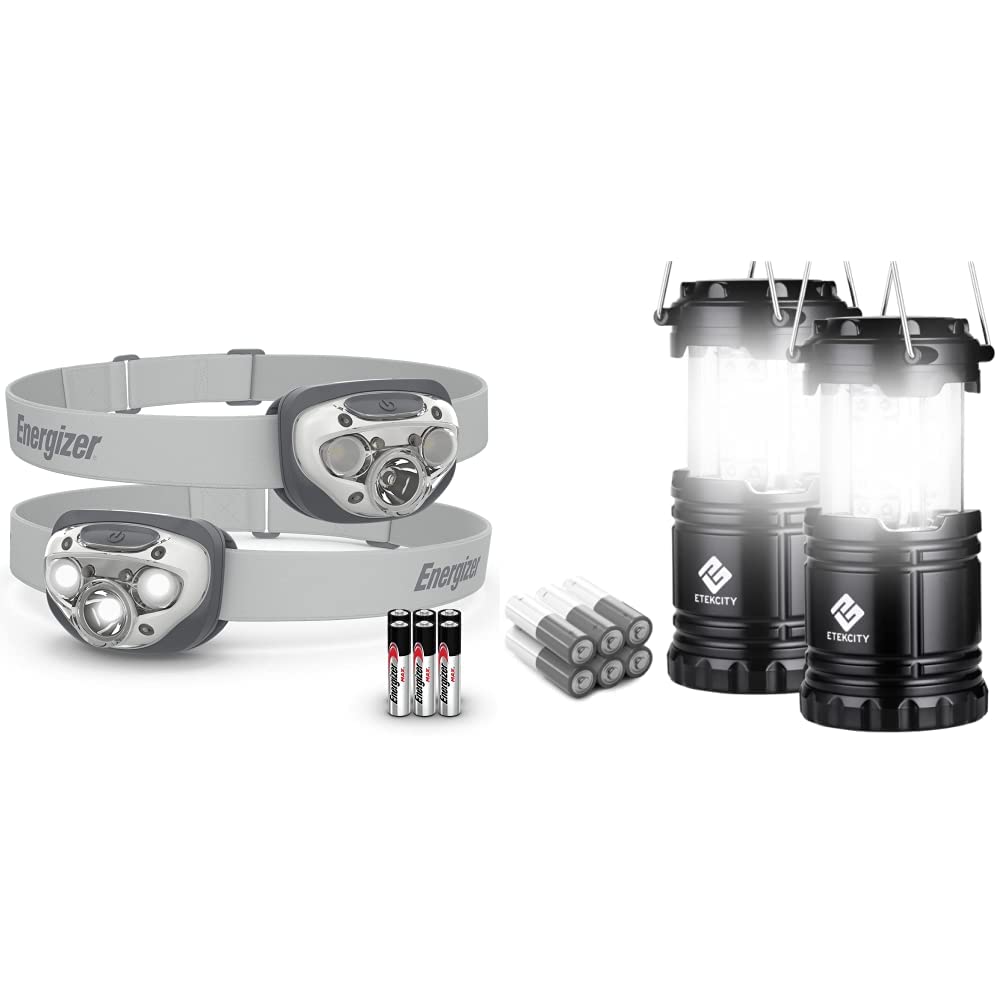 LED Headlamp PRO (2-Pack) and Etekcity Camping Lantern (2 Pack) Bundle
