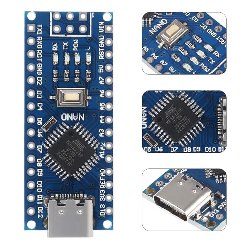image for AITRIP 3PCS Nano V3.0 Board with Cable ATmega328P chip CH340 Type-C Co