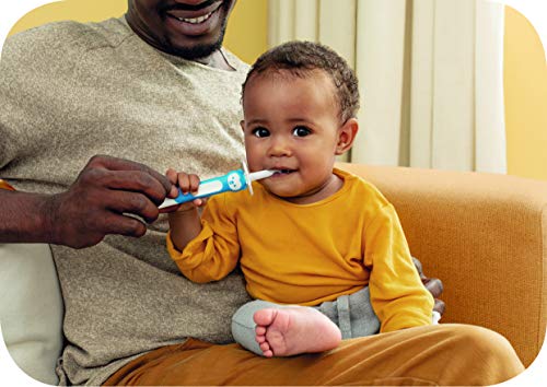 Mam Training Toothbrush For Babies (1 Baby's Brush With Safety Shield), Baby Toothbrush With Brushy The Bear Character, Interactive App, For Boys 5+ Months, Blue #TOP6
