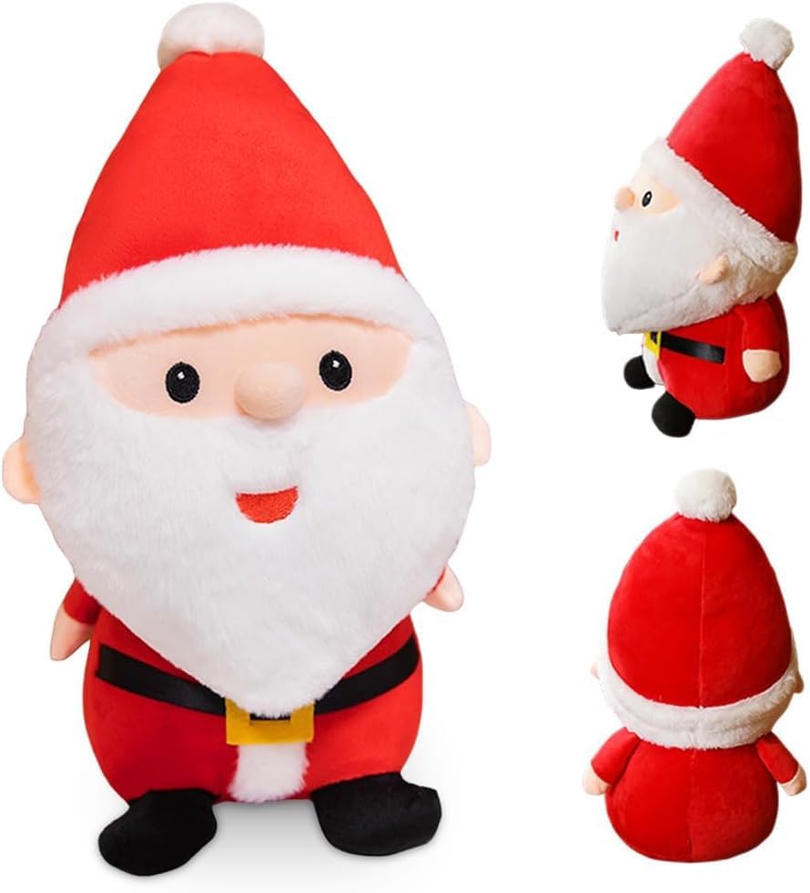 HAJXXMM 23cm Santa Plush Toy - Ultra Soft Cuddly Santa Stuffed Toy, Reusable Christmas Plush Decoration for Home Office Birthday Gift for Family Friends