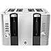 Vremi 4 Slice Toaster - Stainless Steel Wide Slots Removable Crumb Tray Adjustable Temp Control with Toast Defrost Reheat Pop Up for Large Bread Slices - Cool Retro Bagel Toasters - Silver and Black