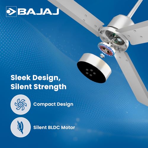 Image of Bajaj Classico Sleek Neo 5S 1200MM BLDC Ceiling Fan with Remote|LED speed indicator|BEE 5 Star Rated Energy Efficient|Power Saving|Sleek Compact Design|High Air Delivery|2Yr Warranty|White & Black