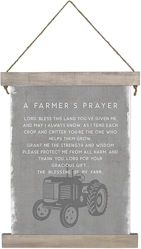 Simply Said - Lienzo colgante con texto en inglés "A Farmer's Pray", arte enmarcado de madera natural rústica, 19 x 3 pulgadas, HC1031A