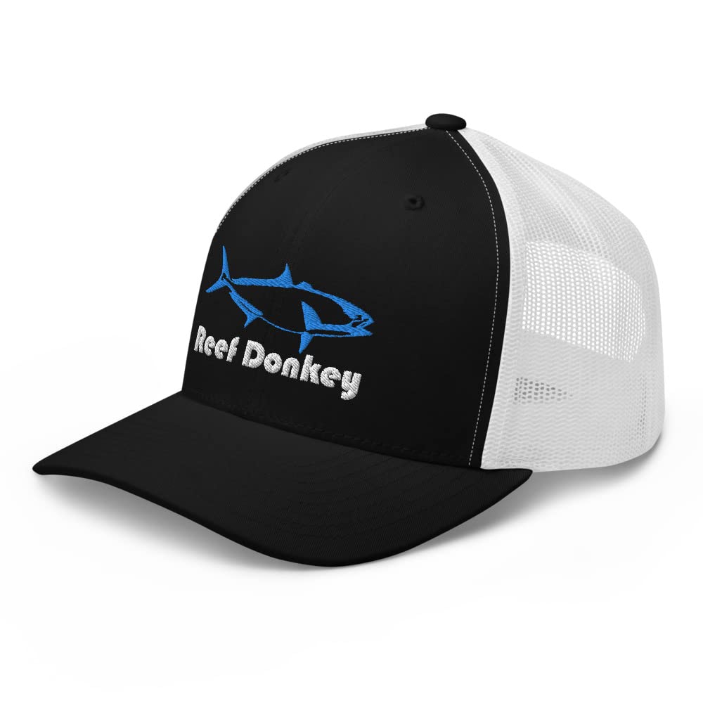 Amberjack ryba słonowodna gra wędkarska rafa osioł haftowana czapka typu trucker czapka snapback
