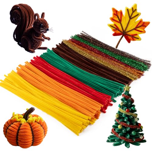 Image of Caydo 200 Pieces Autumn Color Pipe Cleaners, 10 Colors