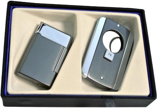 Visol Gunmetal Pyxis Lighter and Axe Cigar Cutter Gift Set