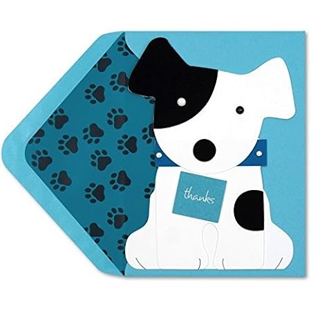 Amazon Com Papyrus Thank You Card Dog Holding Thank You Sign Office Products