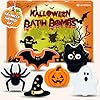 Halloween Bath Bombs Set for Kids, Boo Basket Stuffers for Women, Boys & Girls Spooky Celebration Gift, Handmade 6 Fun Shapes Hallowen Trick o Treat Party Favors for Kids