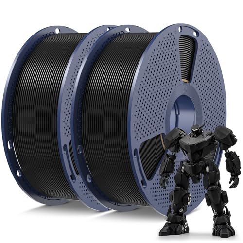 Image of SUNLU PLA Filament 1.75mm, Premium PLA 3D Printer Filament, High Precision & Tangle-Free, 2-Pack (2kg Total, 1kg / Spool). (Black+Black)