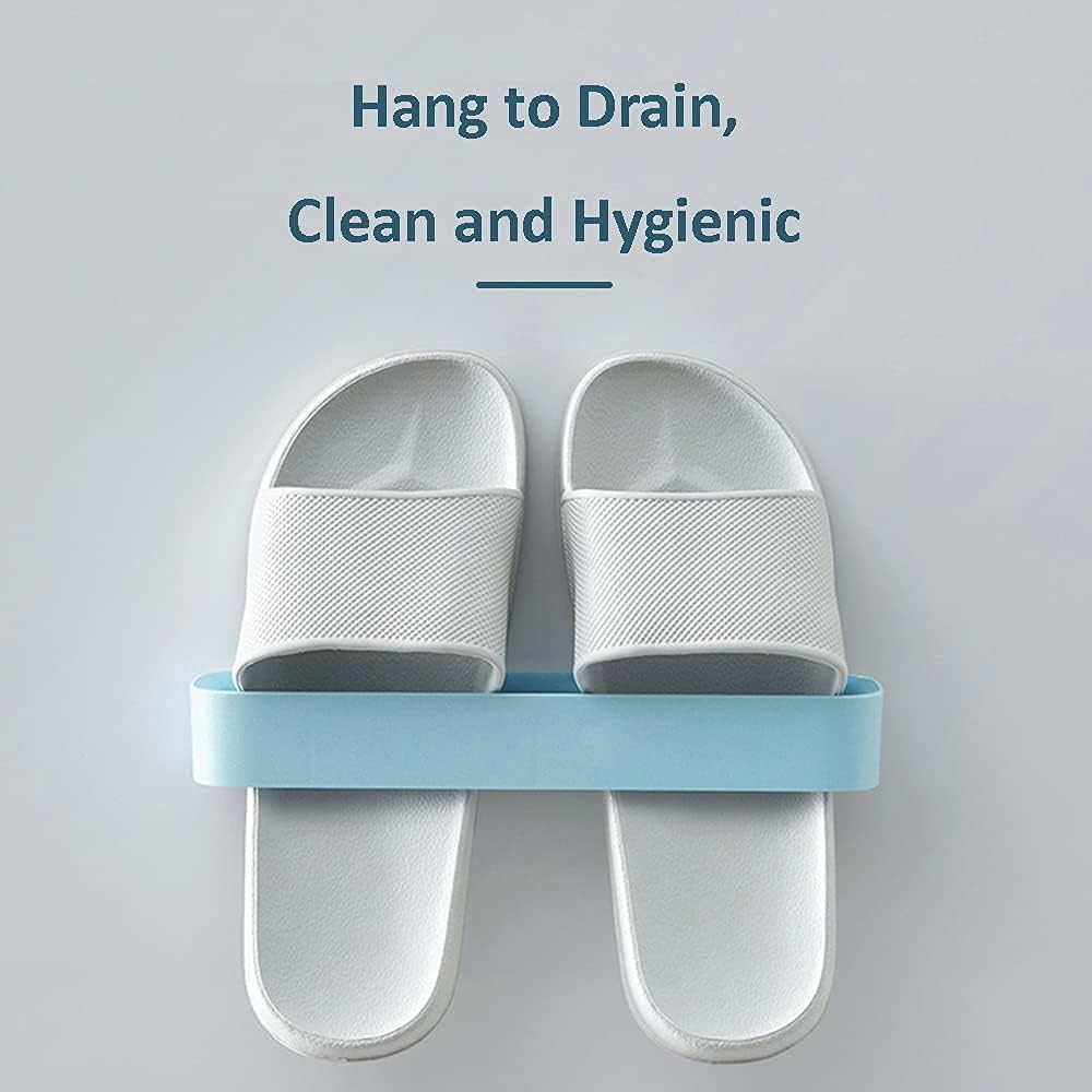Wall Mounted Shoe Rack, Hanging Shoe Rack for Door, Self Adhesive Wall Mounted Holders Shelf Hanging Bathroom Storage Box Slippers Hanger Shoe Rack Shoe Organizer