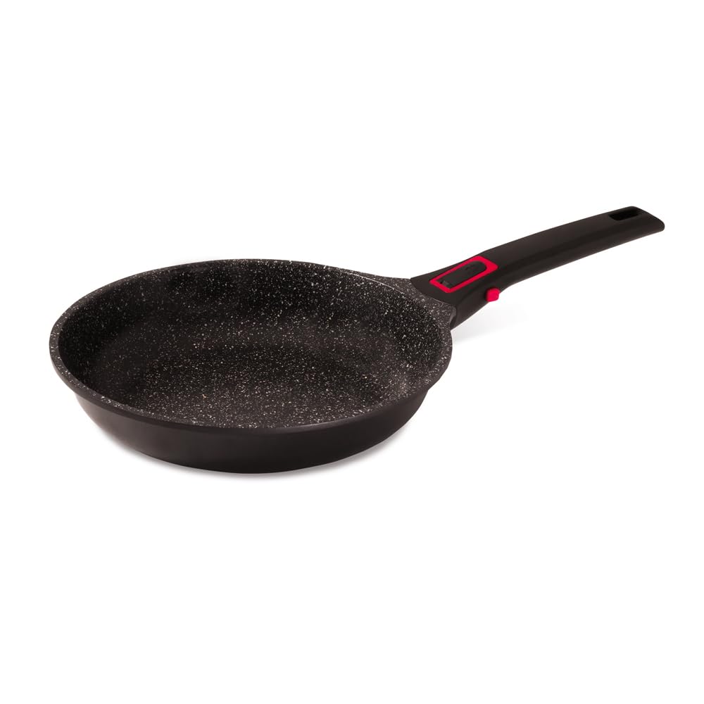 Baumalu, Granit Pro Patelnia ceramiczna nieprzywierająca 32 cm, powłoka bez PFOA i PFAS, zdejmowany uchwyt, kompatybilna z kuchenkami gazowymi, indukcyjnymi i elektrycznymi, kolor czarny