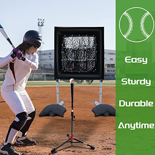 9 Hole Softball Baseball Pitching Hitting Target Net With Strike Zone Softball Baseball Batting Practice Net For Hitting Pitching 9 Pocket Pitching Hitting Batting Nets For Baseball Softball Practice #TOP5