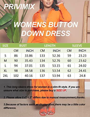 Privimix Button Down Dress For Women Bodycon V Neck Long Sleeve Shirt Ruched Midi Dresses With Front Slit (Black 2Xl) #TOP5