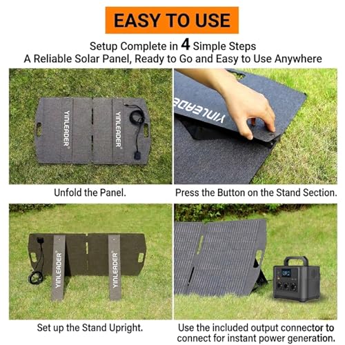 Panneau solaire portable 100W Yinleader pliable monocristallin camping-car - 7