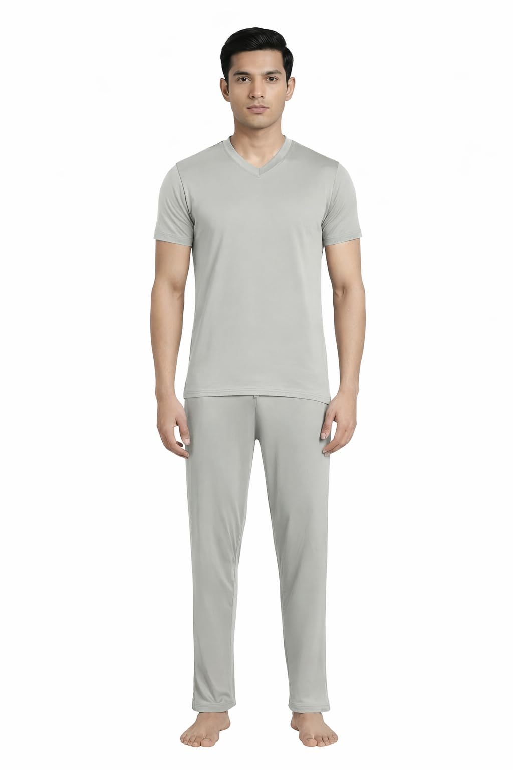 petal home Men’s Premium Modal Cotton Pyjama Set-Stylish V Neck T Shirt and Pants-picture-48