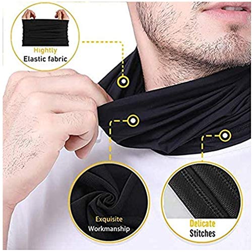 مجموعة باندانا للوجه والرقبة للحماية من اشعة الشمس فوق البنفسجية من 3 قطع، قماش قابل لاعادة الاستخدام والغسل، نصف وشاح لركوب الدراجات النارية والاماكن الخارجية للرجال والنساء, متعدد الألوان, قياس واحد