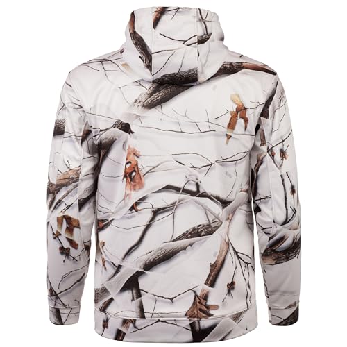 Huntworth Men's Hunting Hoodie, Snow Camo4